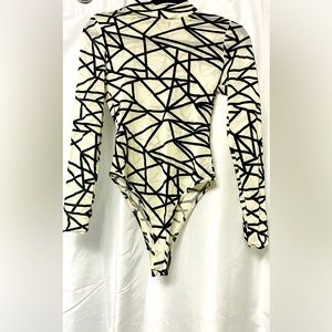 Women’s Mesh Body Suit Ivory/Combo. Small . Never worn